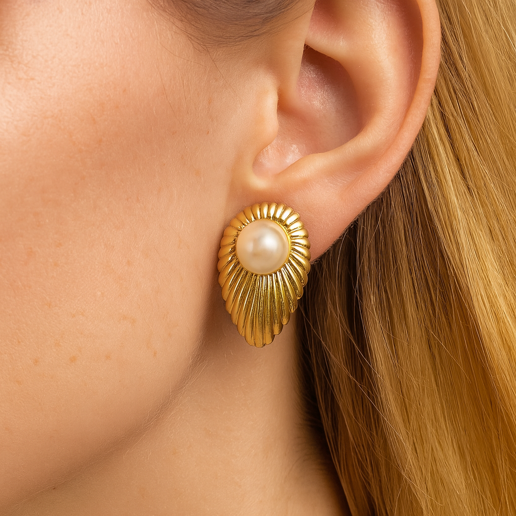 Pearl Shell Earrings for Women – Elegant Luxury Fashion Statement Jewelry