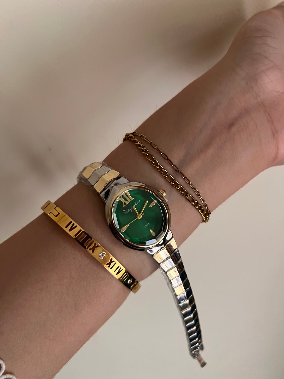 Oval shaped snake strap Watch