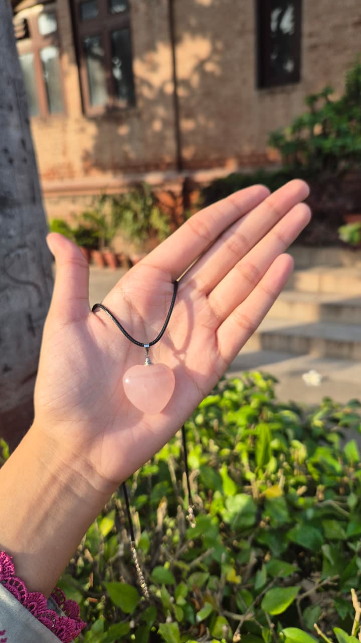 Heart Rose Quartz Necklace