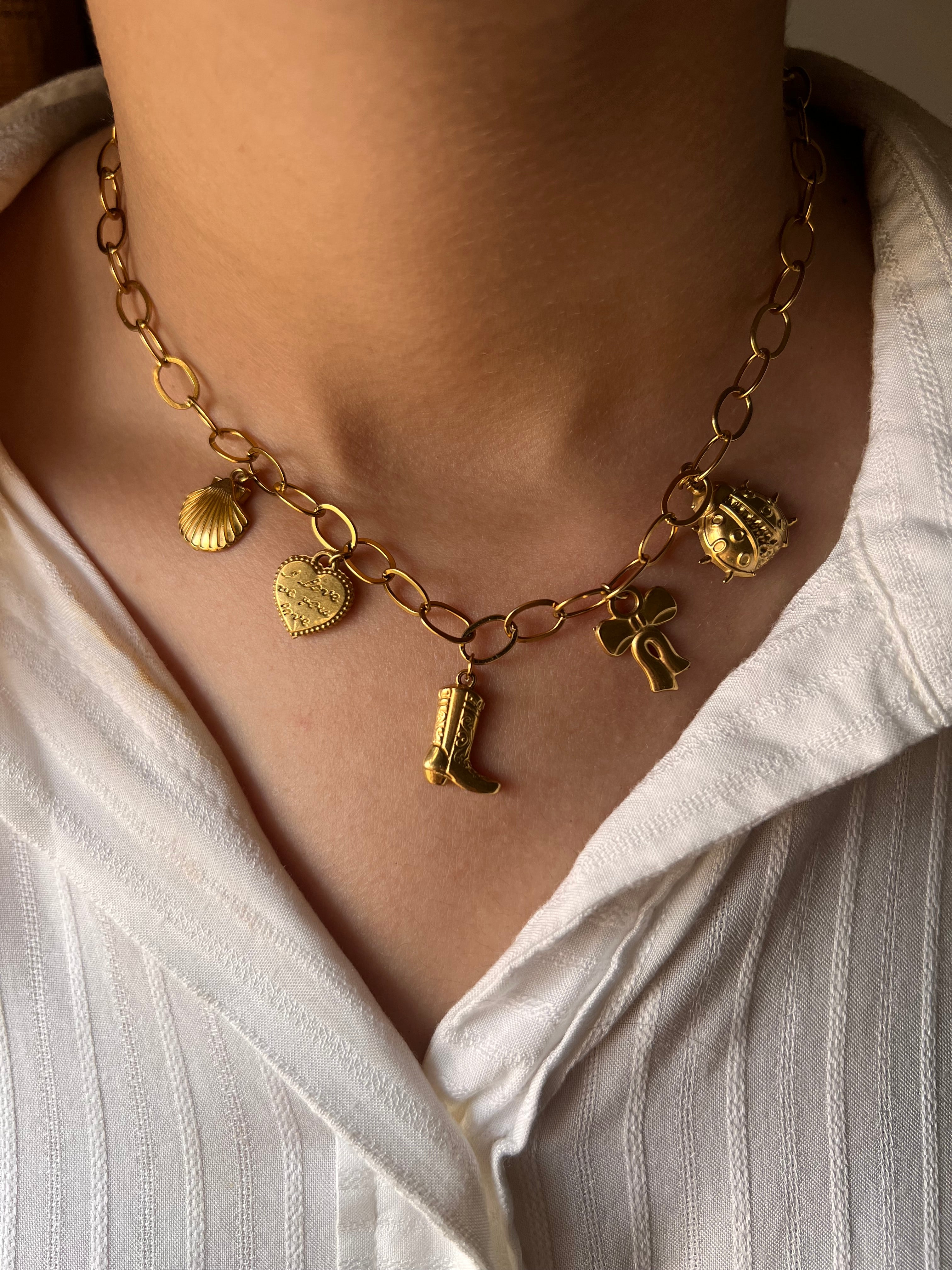 Texan lover girl charm necklace