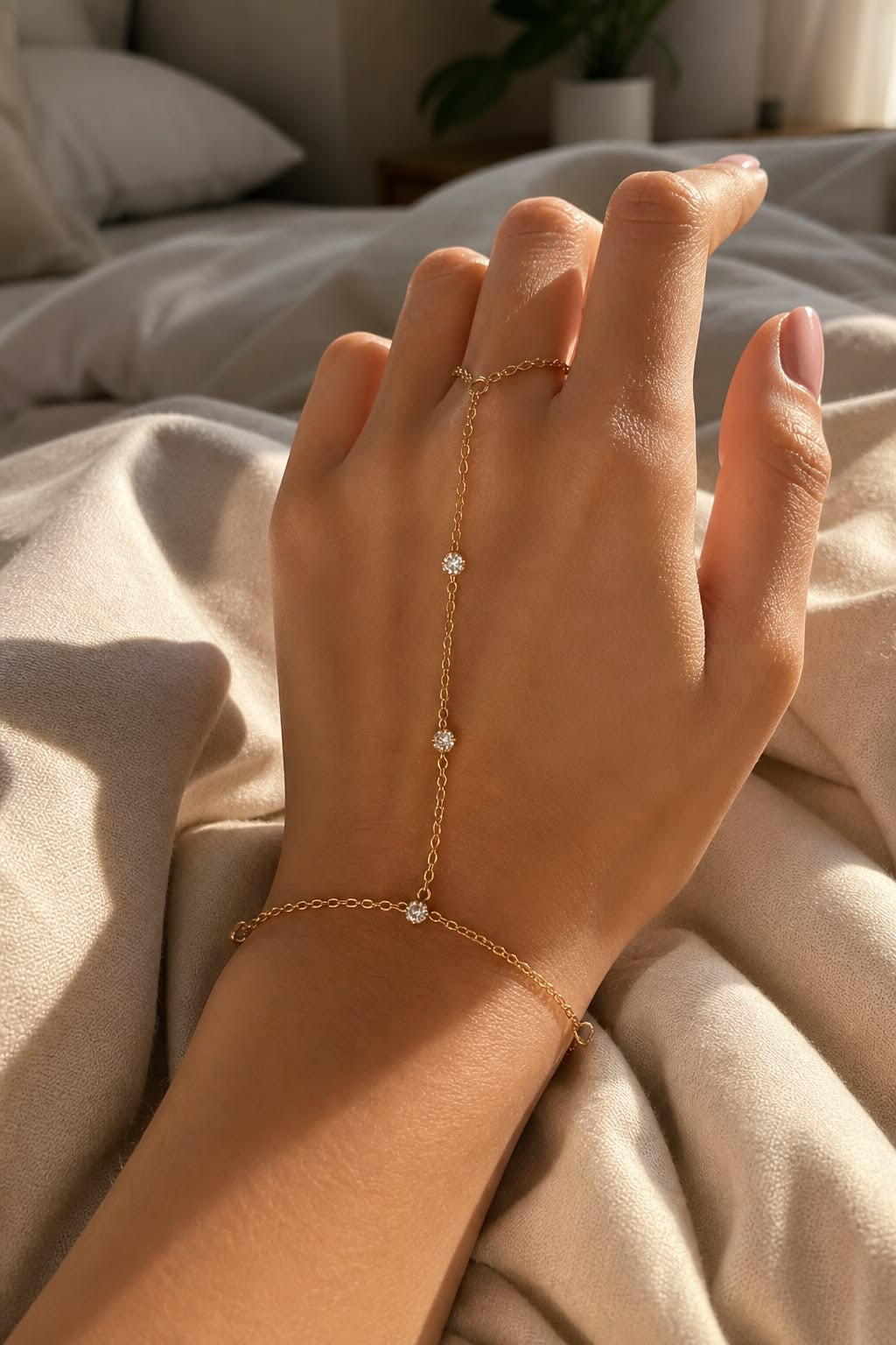 Hand chain bracelet