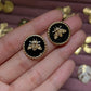 Black bee earrings