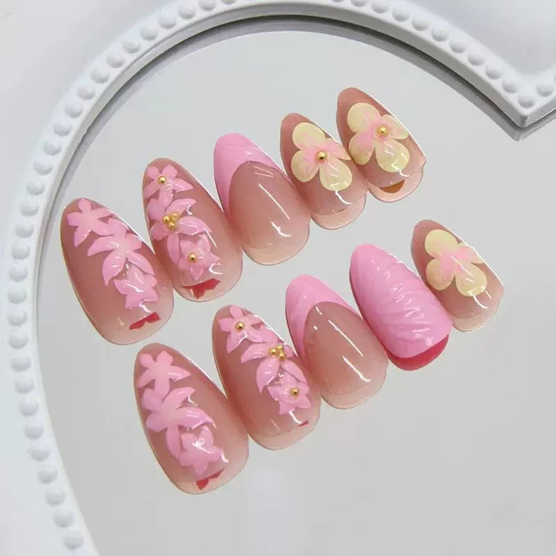 Tropical floral nails 24 Press-On Nails