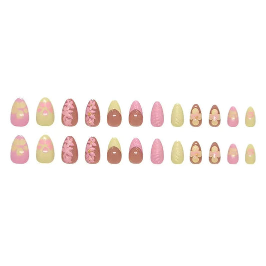 Tropical floral nails 24 Press-On Nails