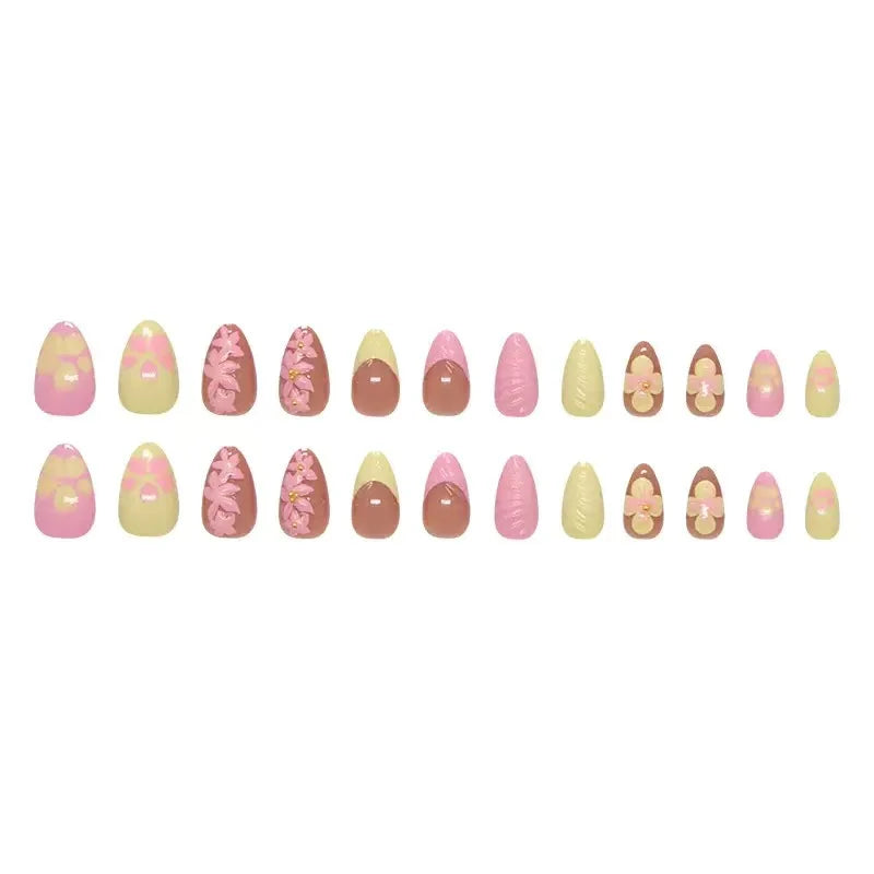 Tropical floral nails 24 Press-On Nails