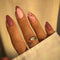 Brown stiletto nails with subtle glitter details 24 Press-On Nails