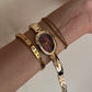 Oval shaped vintage style gemstones Watch