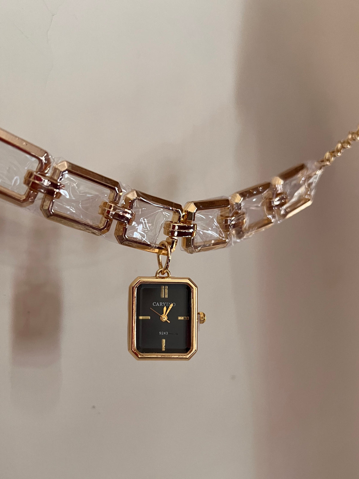 Black hanging dial watch