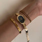 Oval shaped vintage style gemstones Watch