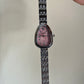 Vintage style snake pink dial silver watch
