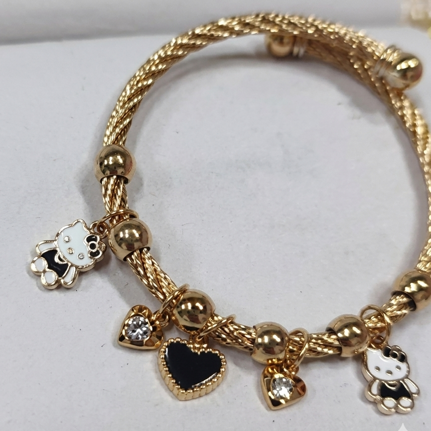 Hello kitty charms bracelet cuff