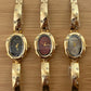Oval shaped vintage style gemstones Watch