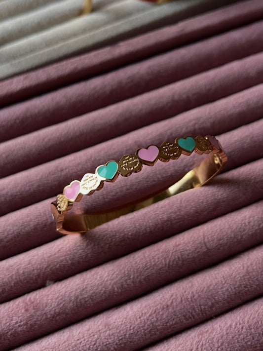 T & co multi heart charm handcuff