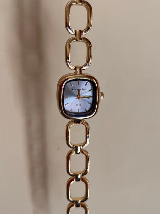 Ice blue square watch bracelet