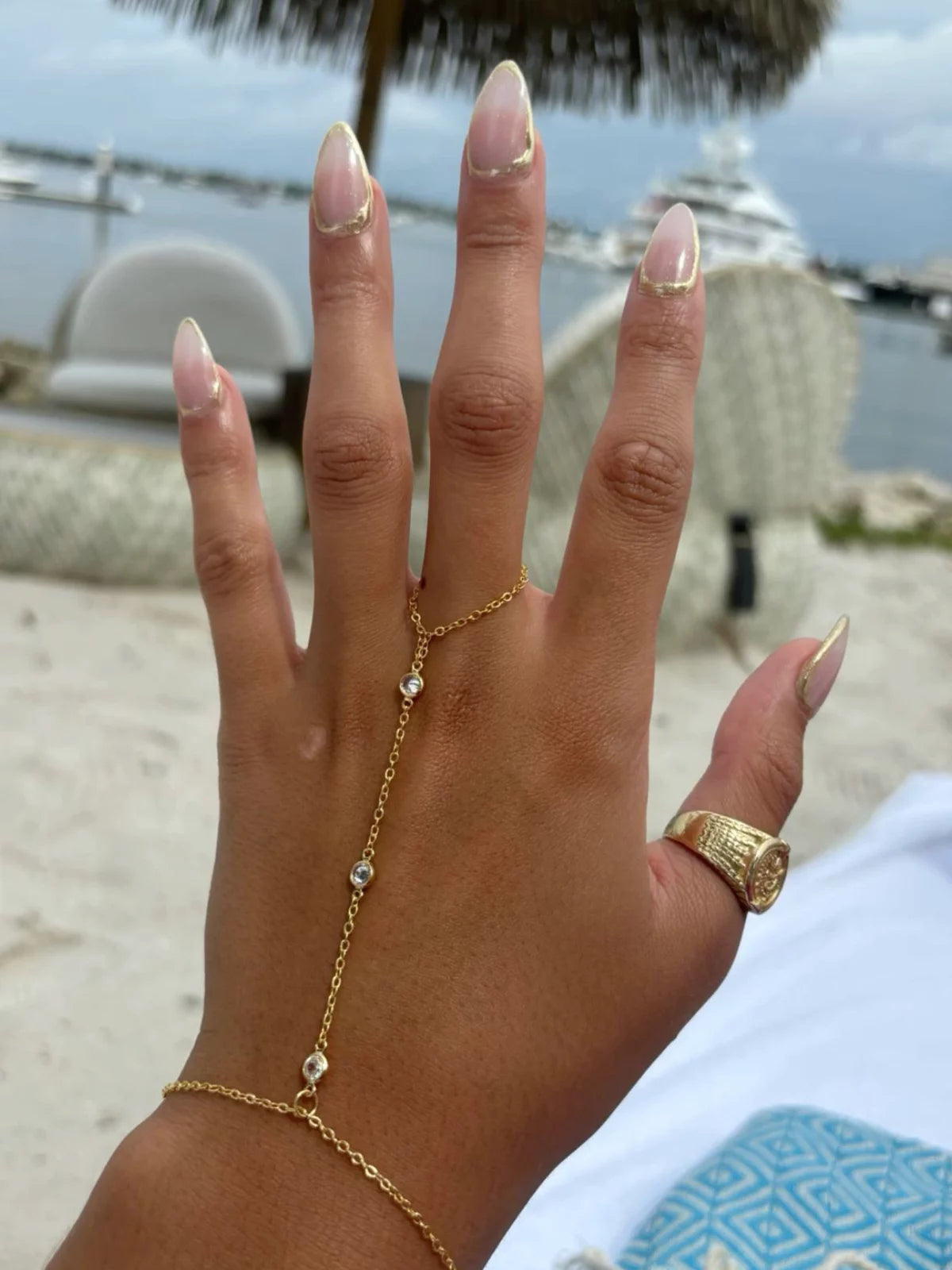 Hand chain bracelet