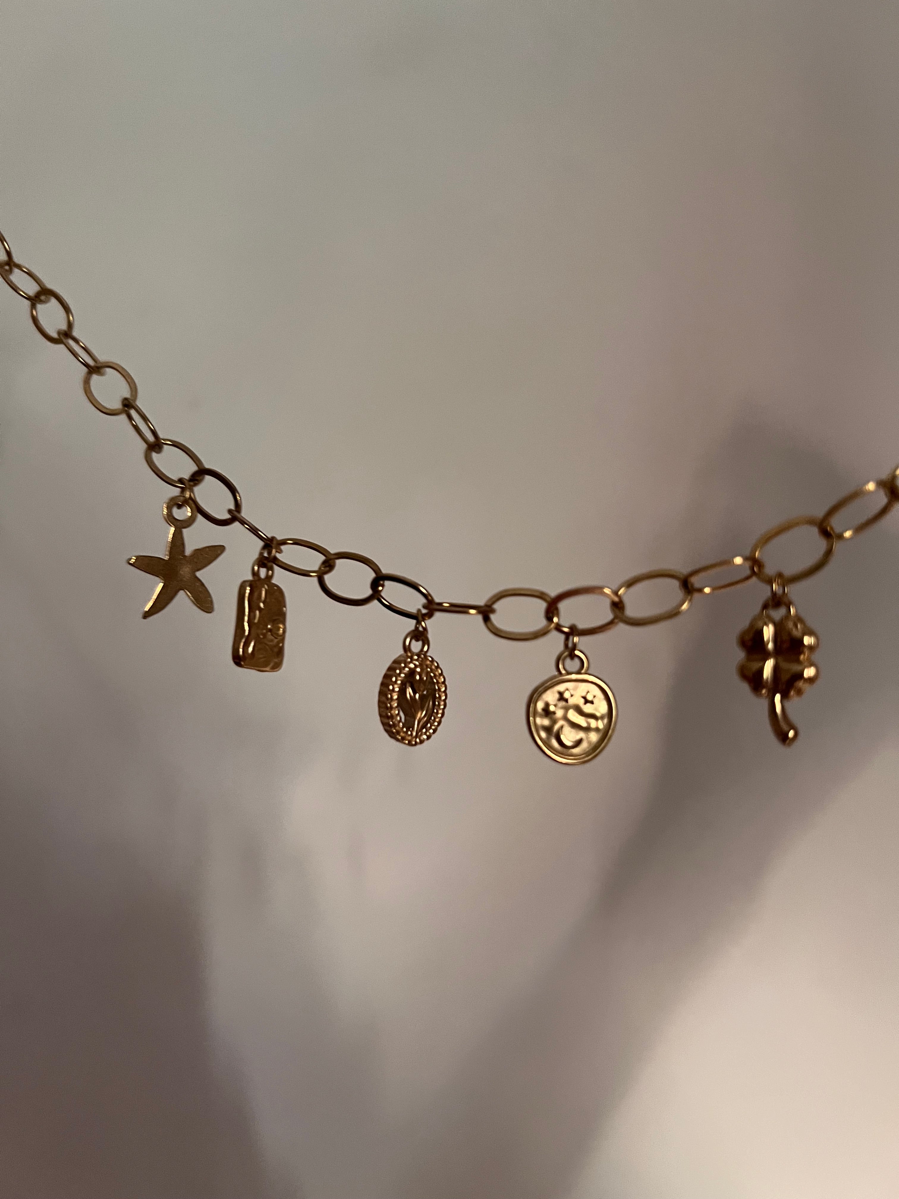 Flower girl charms necklace