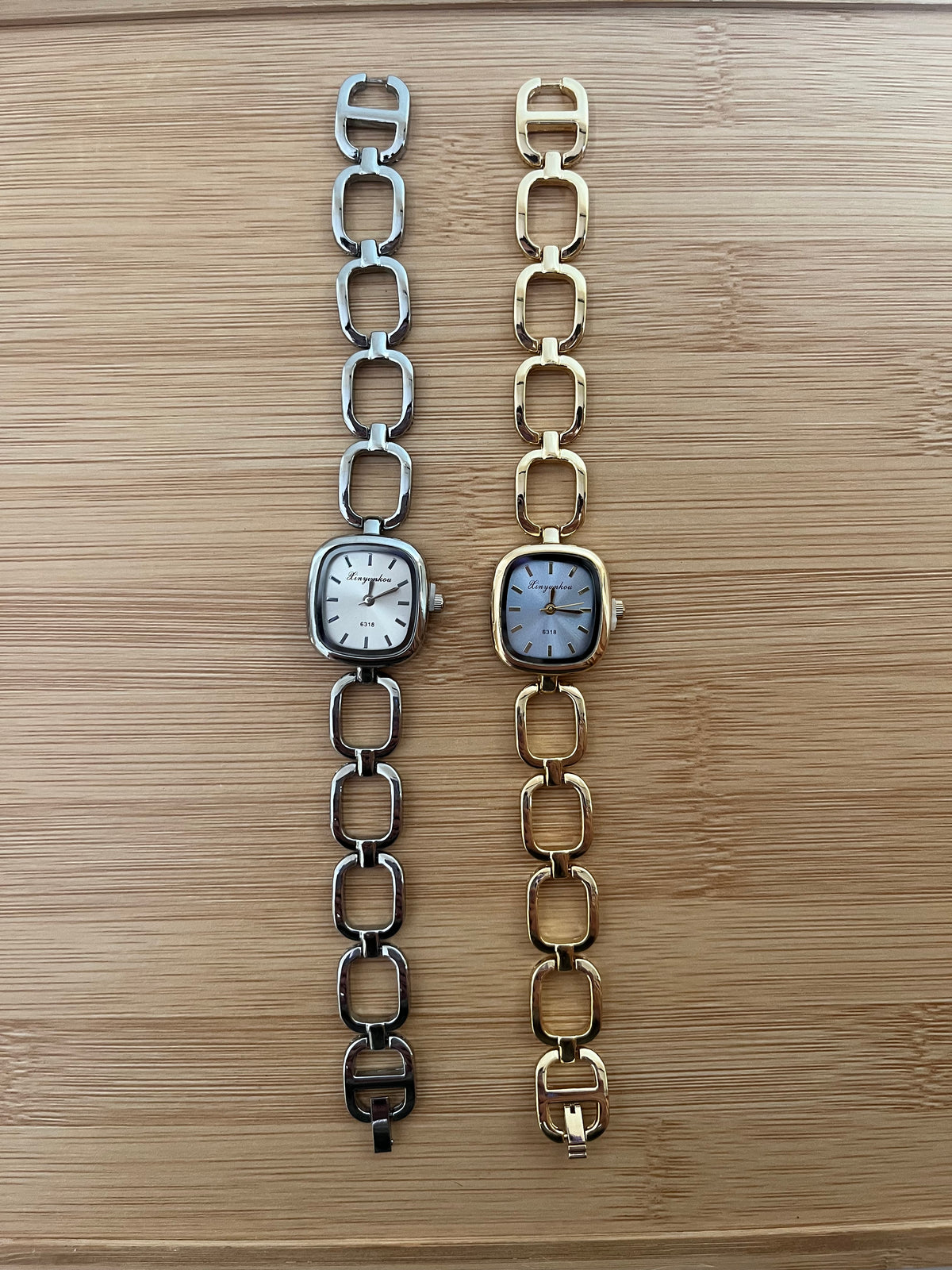 Square bracelet shaped watch