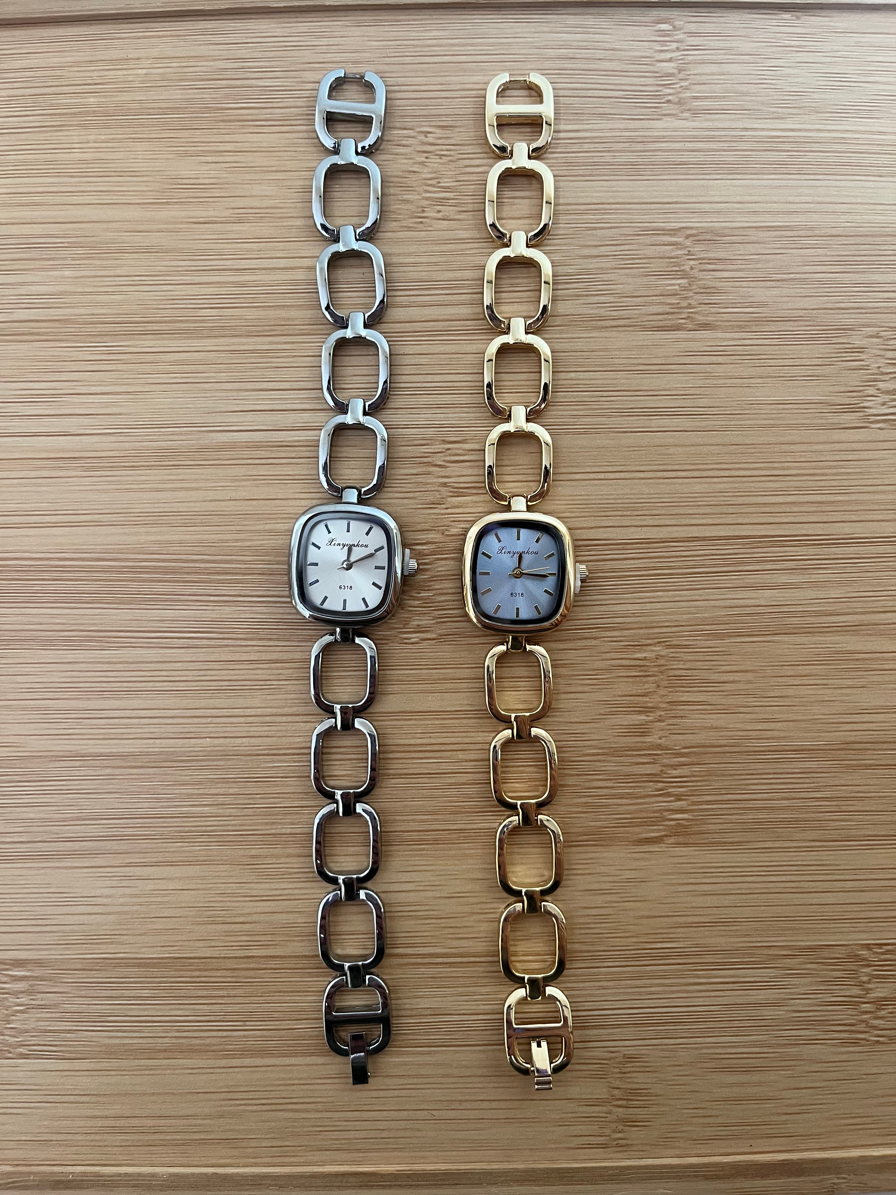 Square bracelet shaped watch