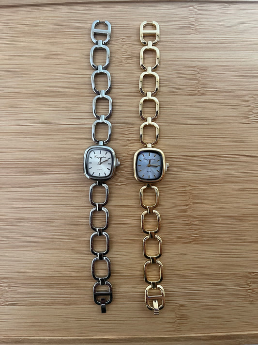Square bracelet shaped watch