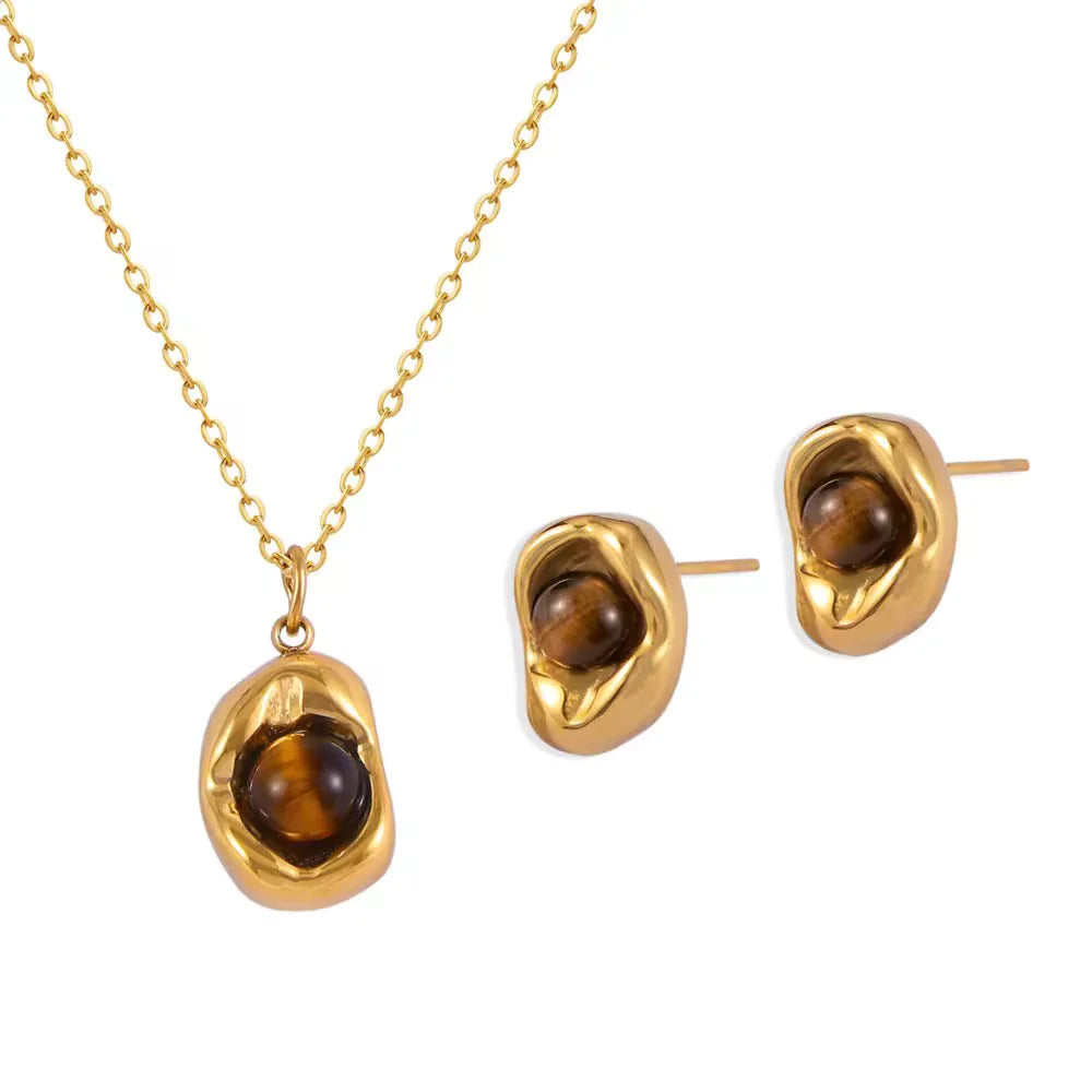 Tiger eye pendant set
