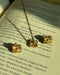 Golden Clover Jewelry Set for Women – 18K Gold Plated Stainless Steel Waterproof Tarnish Free Pendant with Studs