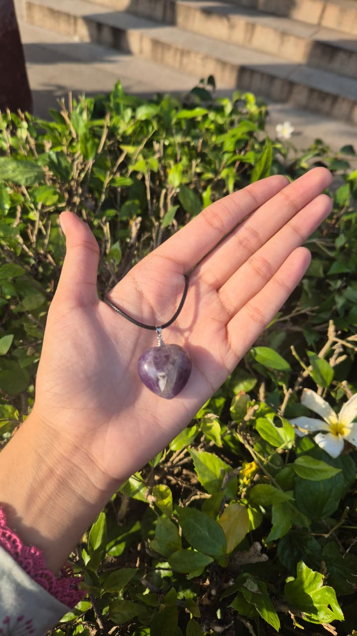 Heart Amethyst heart necklace