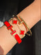 Valentino handcuff/Red clover bracelet/Nail handcuff - stack