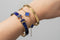 Faux handcuff/Blue clover bracelet/Love handcuff stack