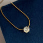 Solitaire Necklace for Women – 18K Gold Plated Stainless Steel Waterproof Tarnish Free Brilliant Stone Chain Necklace