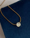 Solitaire Necklace for Women – 18K Gold Plated Stainless Steel Waterproof Tarnish Free Brilliant Stone Chain Necklace