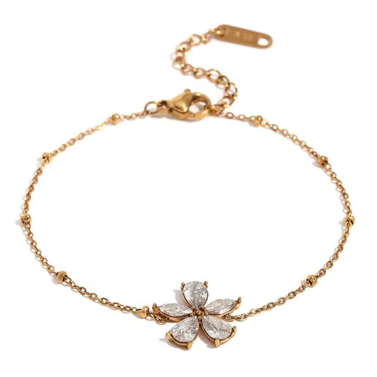 Solitaire floral bracelet