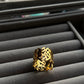 Flora Golden Chunky Ring for Women – 18K Gold Plated Waterproof Stainless Steel Adjustable Statement Ring