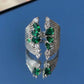 Emerald Ring for Women – Luxury Green Stone Zirconia Engagement Style Fashion Ring