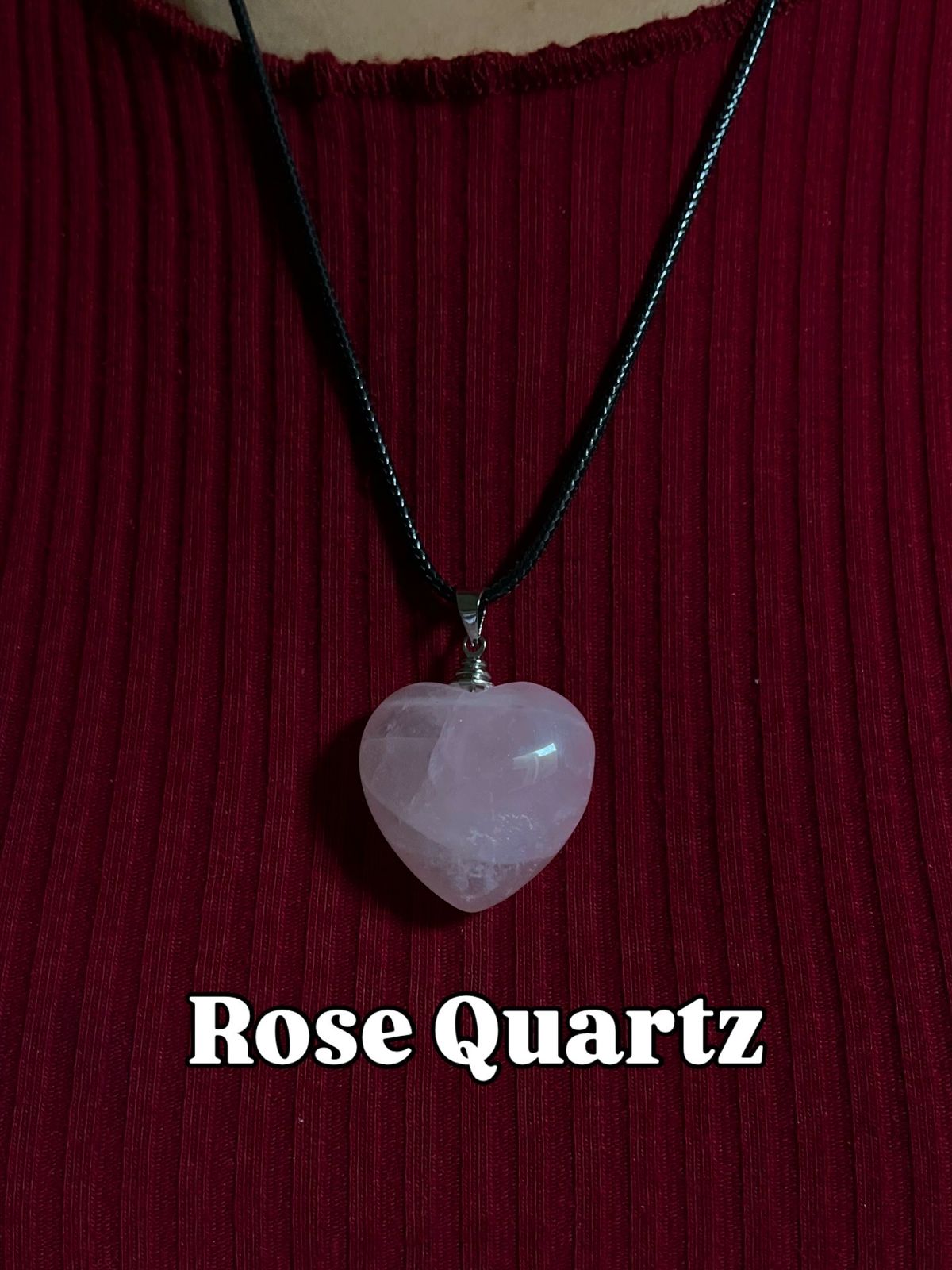 Heart Rose Quartz Necklace