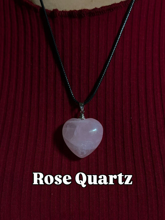 Heart Rose Quartz Necklace