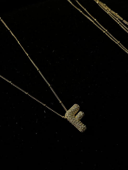 F Initial Necklace for Women – 18K Gold Plated Stainless Steel Waterproof Tarnish Free Hypoallergenic Pendant