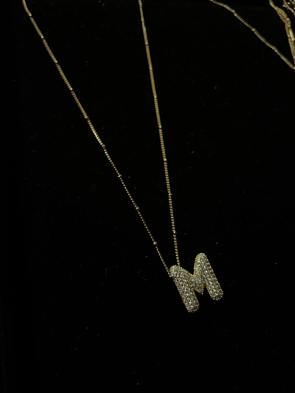 M Initial Necklace for Women – 18K Gold Plated Stainless Steel Waterproof Tarnish Free Hypoallergenic Pendant