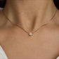 Solitaire Necklace for Women – 18K Gold Plated Stainless Steel Waterproof Tarnish Free Brilliant Stone Chain Necklace