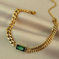 Emerald green rhinestone  bracelet