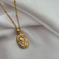 Golden Petal Necklace for Women – 18K Gold Plated Waterproof Stainless Steel Elegant Floral Jewelry