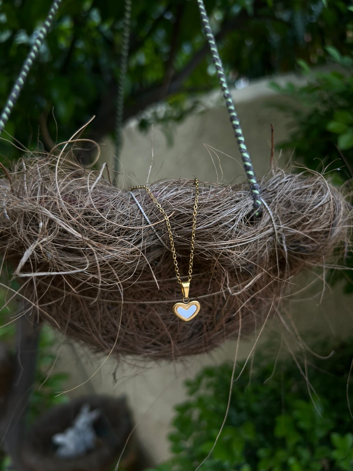 White heart Snow bell Necklace