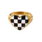 Chequered Heart Ring for Women – Elegant Gold Plated Fashion Love Ring Stainless Steel Jewelry