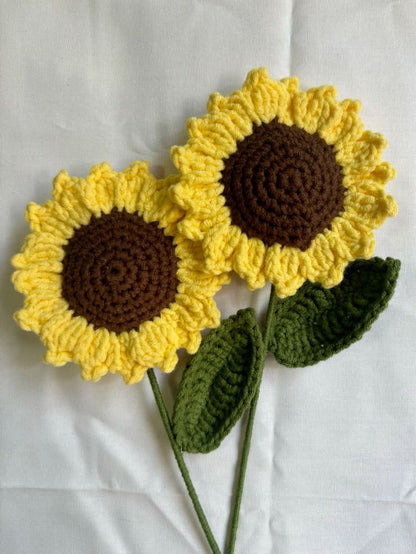 Handmade Knitted Sunflower – Crochet Flower Gift & Aesthetic Home Room Décor