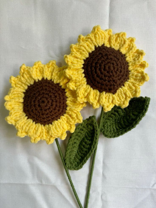 Handmade Knitted Sunflower – Crochet Flower Gift & Aesthetic Home Room Décor