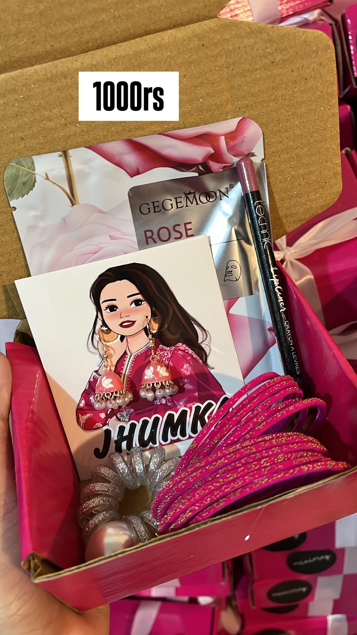 Eid Jewelry Gift Set for Women – Mini Jhumka, Bangles, Face Mask & Cute Accessories Gift Box