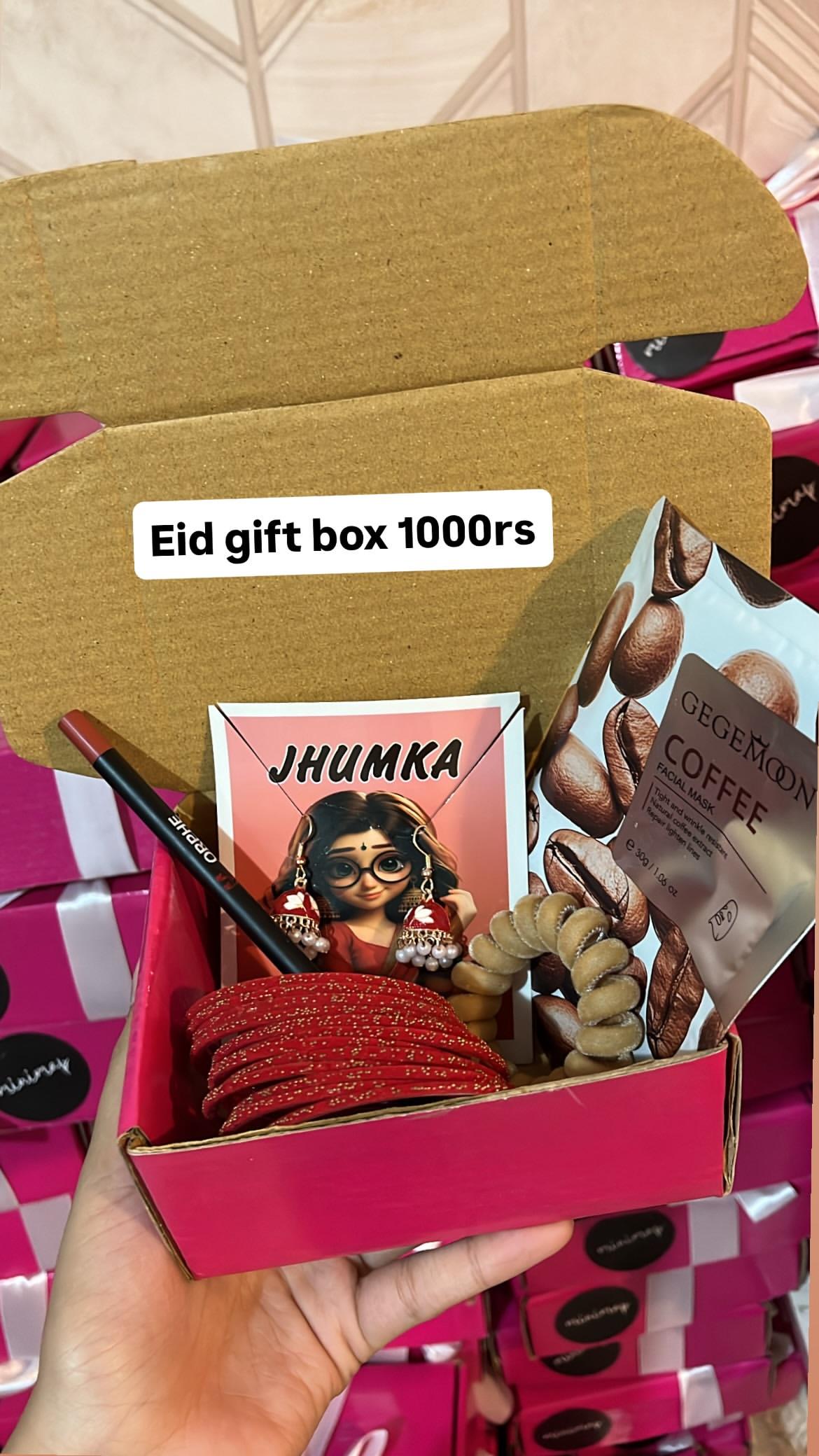Eid Jewelry Gift Set for Women – Mini Jhumka, Bangles, Face Mask & Cute Accessories Gift Box